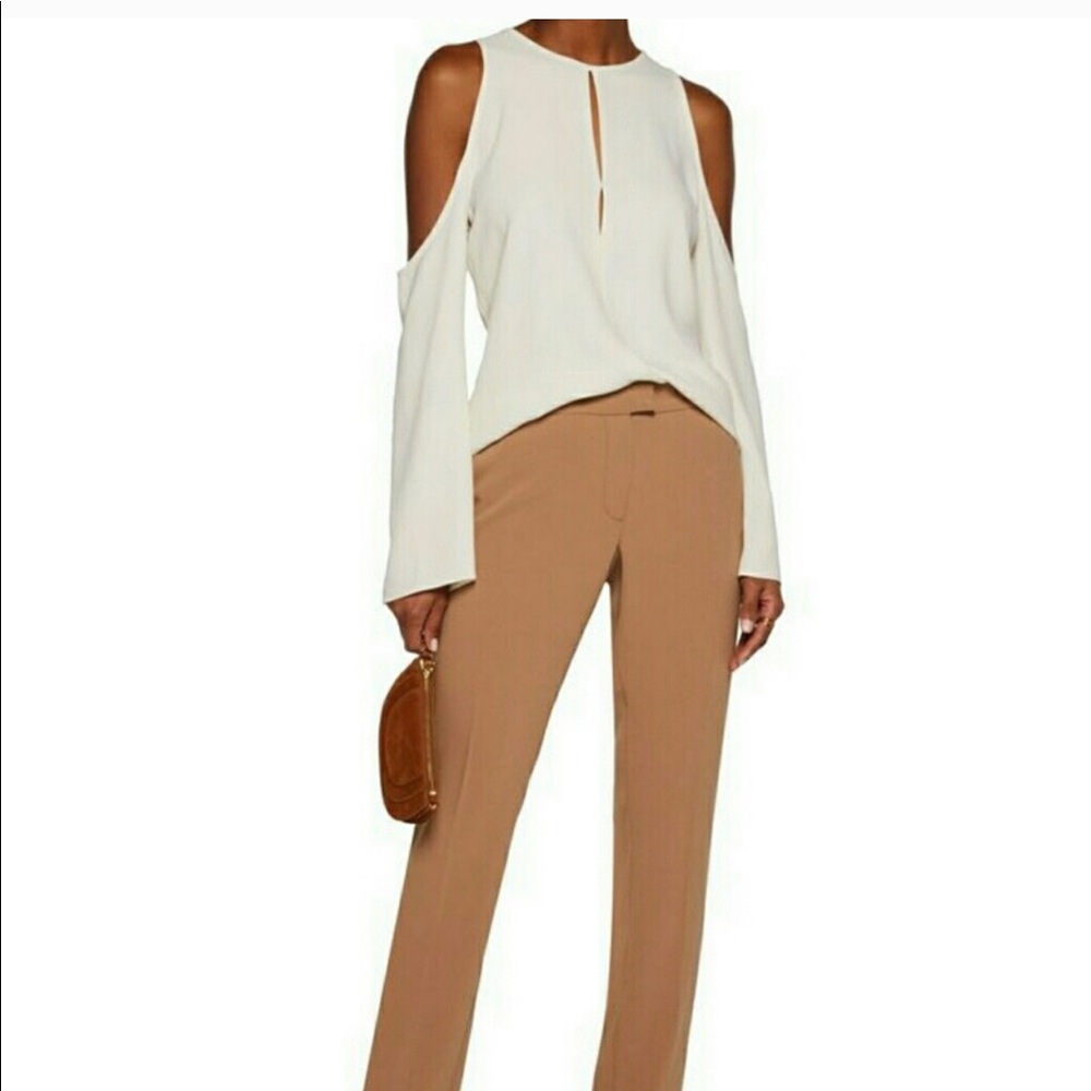 Theory Crepe Cold Shoulder Blouse.